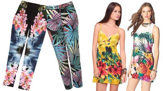Tropical-Print Clothing Collage Tropical-Print Clothing Collage