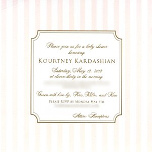 Kourtney Kardashian, baby shower invite
