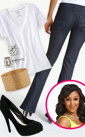 Tamera Styles White Shirt and Jeans