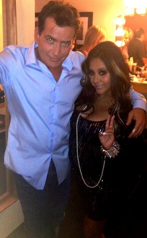 Charlie Sheen, Snooki, Facebook