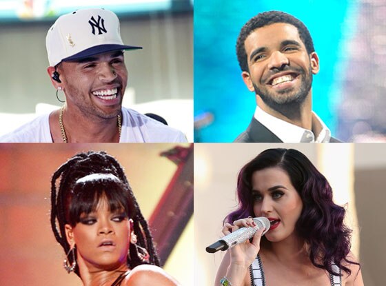 Rihanna, Katy Perry, Drake, Chris Brown