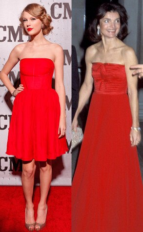 Taylor Swift, Jacqueline Kennedy, Red strapless