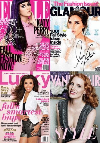 Vanity Fair, Glamour, Lucky, Elle, September Covers