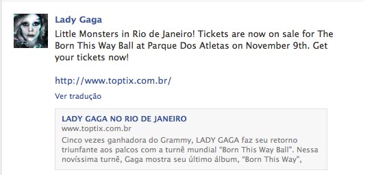 Lady Gaga, Facebook