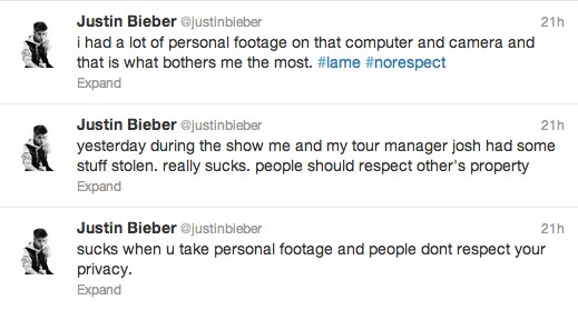 Justin Bieber, Twitter