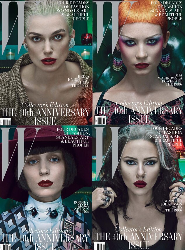 W Magazine covers, Keira Knightley, Scarlett Johansson, Mia Wasikowska, Rooney Mara