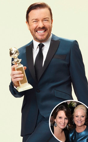 Ricky Gervais, Tina Fey, Amy Poehler