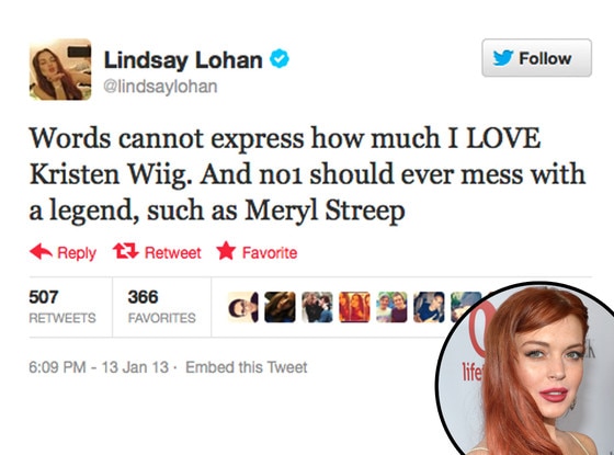 Lindsay Lohan, Twitter