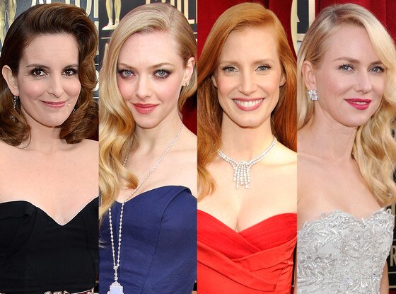 Sideswept Hair, Tine Fey, Amanda Seyfried, Jessica Chastain, Naomi Watts