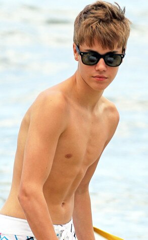 Justin Bieber, Shirtless