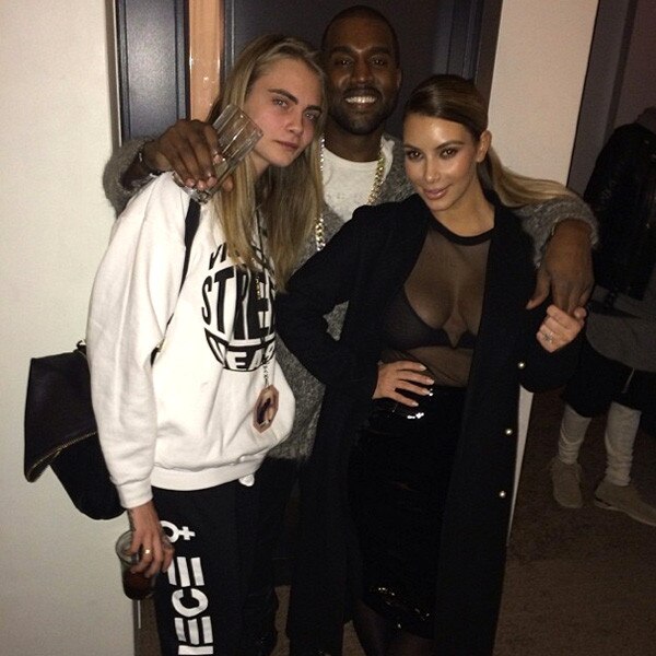 Cara Delevingne, Kim Kardashian, Kanye West, Instagram Cara Delevingne, Kim Kardashian, Kanye West, Instagram