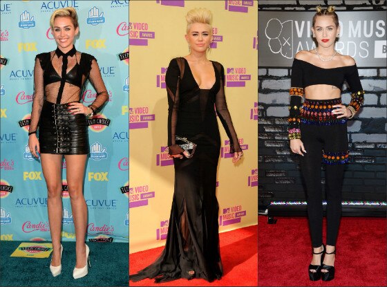 O estilo de Miley Cyrus no Red Carpet O estilo de Miley Cyrus no Red Carpet