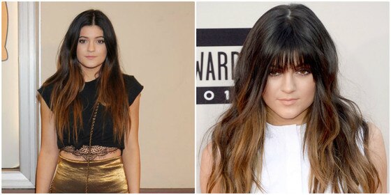 Kylie Jenner, Kylie Jenner franja, Kylie Jenner antes e depois Kylie Jenner, Kylie Jenner franja, Kylie Jenner antes e depois