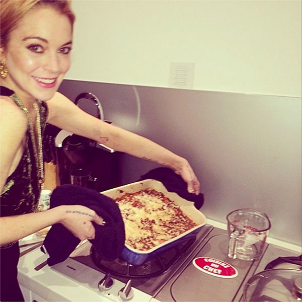 Lindsay Lohan, Kitchen, Instagram Lindsay Lohan, Kitchen, Instagram