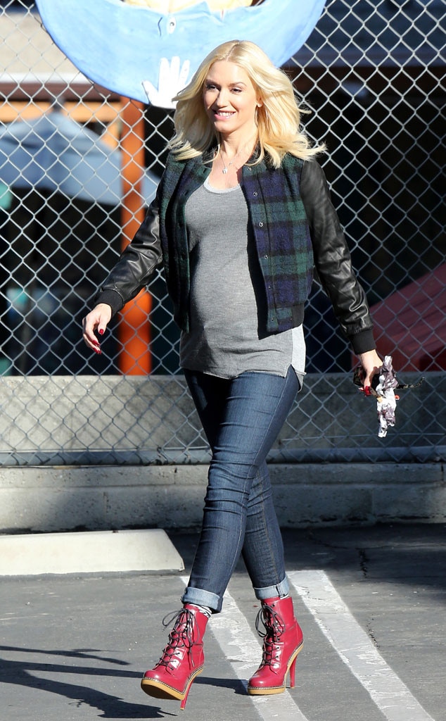 Pregnant Gwen Stefani Glows While Flaunting Baby Bump on the Way to