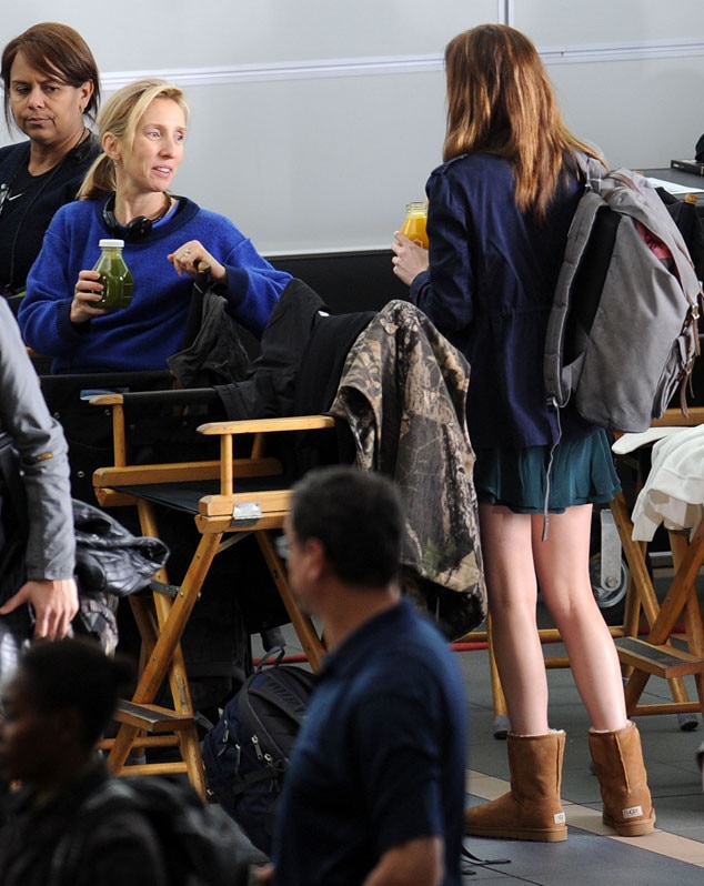 Dakota Johnson, Sam Taylor-Johnson, 50 Shades of Grey Set Dakota Johnson, Sam Taylor-Johnson, 50 Shades of Grey Set