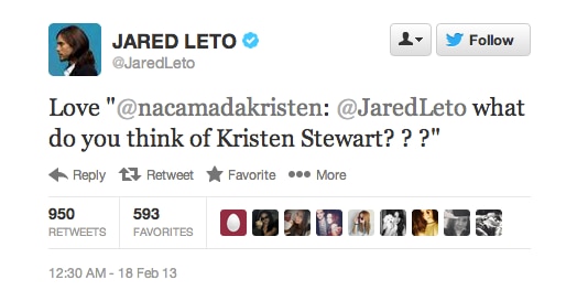 Jared Leto, Kristen Stewart