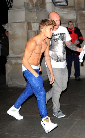 Justin Bieber, Shirtless