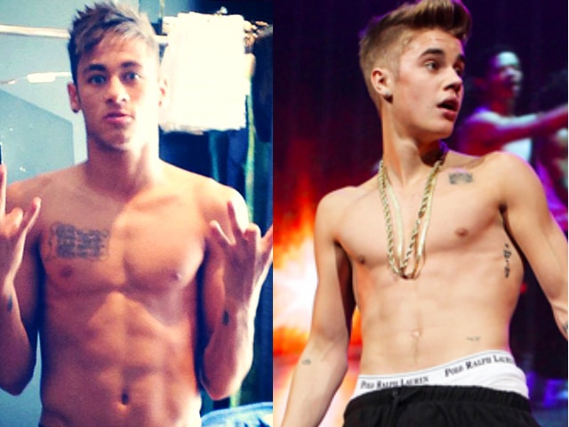 Neymar e Justib Bieber sem camisa!