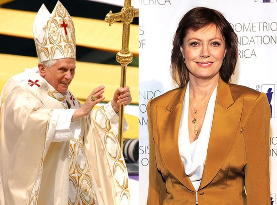 Pope Benedict XVI, Susan Sarandon Pope Benedict XVI, Susan Sarandon