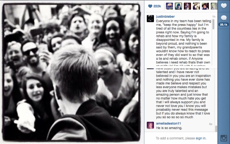 Justin Bieber, Instagram Justin Bieber, Instagram