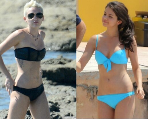 Selena Gomez, Miley Cyrus, biquini Selena Gomez, Miley Cyrus, biquini