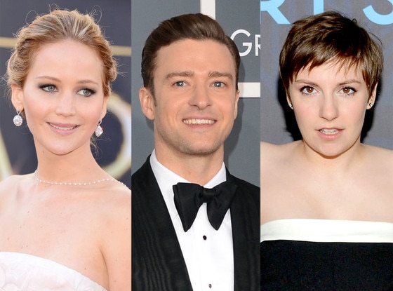 Jennifer Lawrence, Justin Timberlake, Lena Dunham Jennifer Lawrence, Justin Timberlake, Lena Dunham