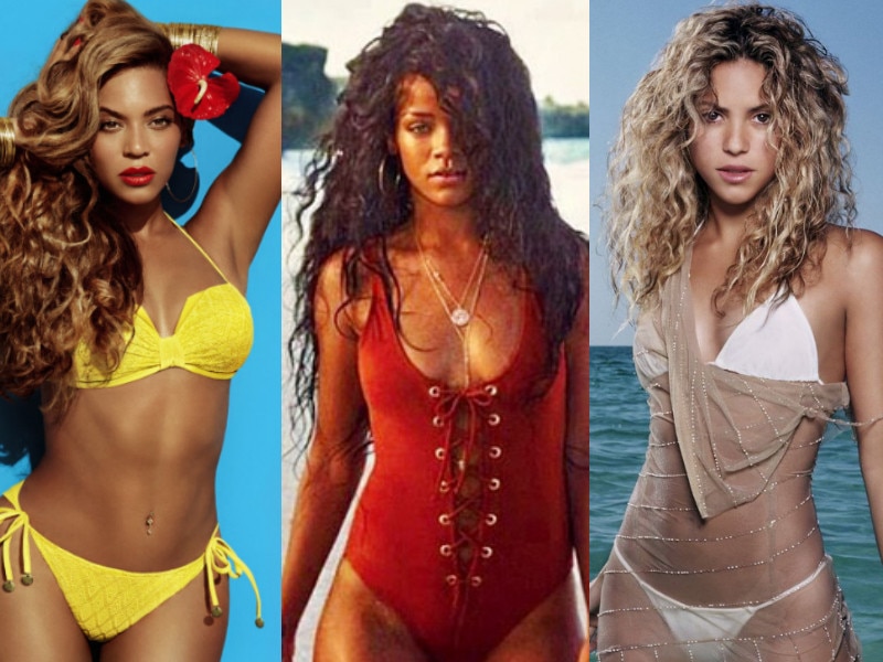 Rihanna, Beyonce e Shakira de biquini Rihanna, Beyonce e Shakira de biquini