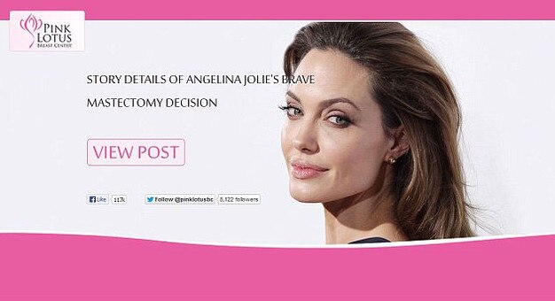 Angelina Jolie, Pink Lotus Breast Center Angelina Jolie, Pink Lotus Breast Center