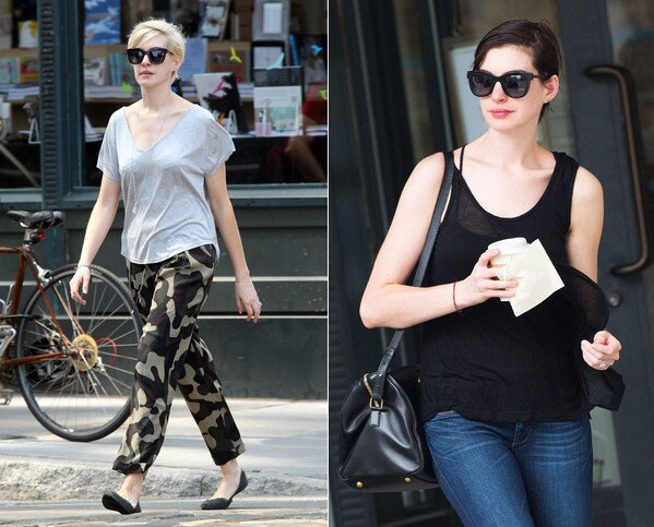 Anne Hathaway antes e depois, loira, morena Anne Hathaway antes e depois, loira, morena