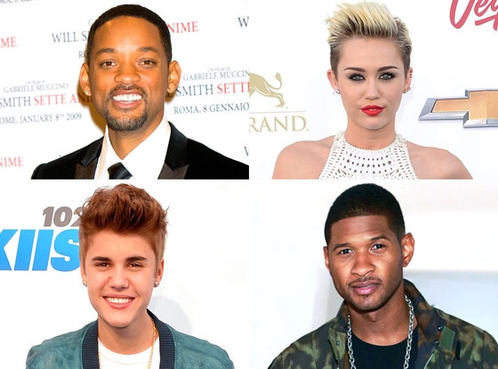 Justin Bieber, Miley Cyrus, Will Smith, Usher Justin Bieber, Miley Cyrus, Will Smith, Usher