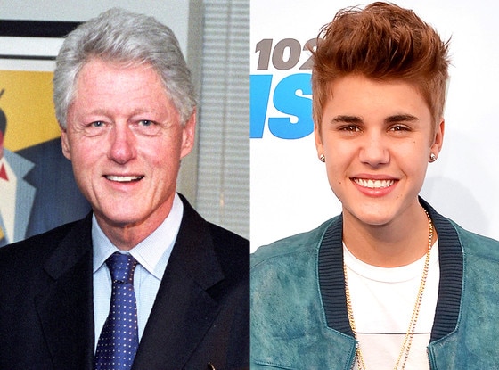 Bill Clinton, Justin Bieber Bill Clinton, Justin Bieber
