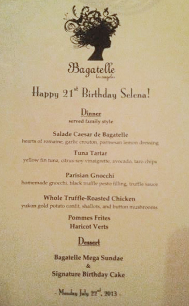 Selena Gomez, Bagatelle Birthday Dinner Selena Gomez, Bagatelle Birthday Dinner