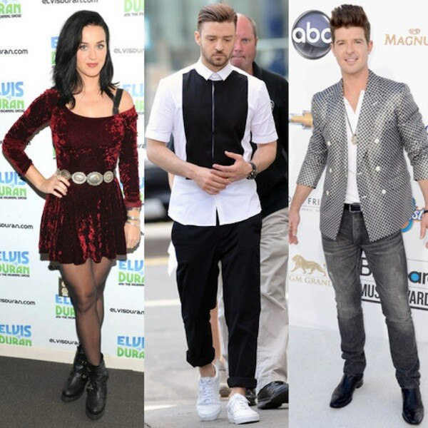 Katy Perry, Justin Timberlake, Robin Thicke Katy Perry, Justin Timberlake, Robin Thicke