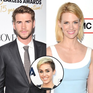 Liam Hemsworth, Miley Cyrus, January Jones Liam Hemsworth, Miley Cyrus, January Jones