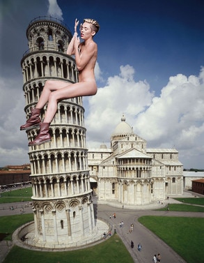 Miley Cyrus, Wrecking Ball Meme, Leaning Tower of Pisa Miley Cyrus, Wrecking Ball Meme, Leaning Tower of Pisa