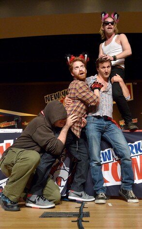 Matthew Senreich, Seth Green, Breckin Meyer, Macaulay Culkin, Comic-Con Matthew Senreich, Seth Green, Breckin Meyer, Macaulay Culkin, Comic-Con