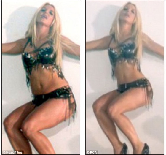 Were Britneys legs highly photoshoped in Work *****?