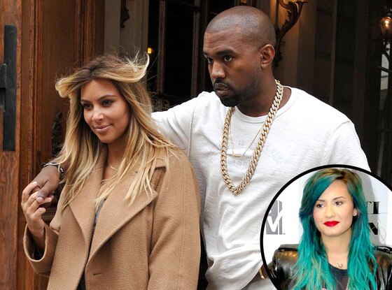 Kim Kardashian, Kanye West, Demi Lovato Kim Kardashian, Kanye West, Demi Lovato