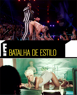 Miley Cyrus, Rihanna, GIF, batalha de estilo Miley Cyrus, Rihanna, GIF, batalha de estilo