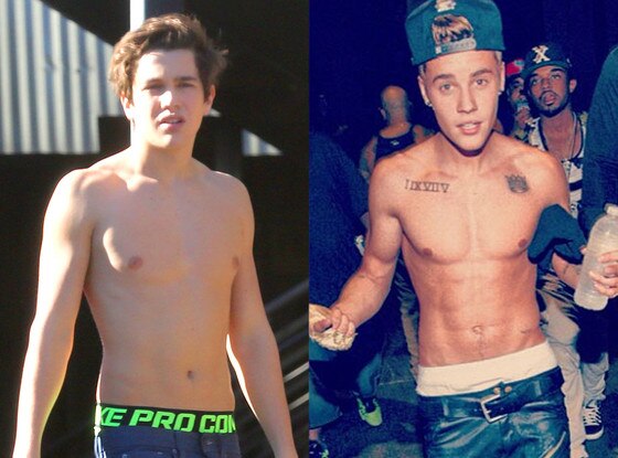 Austin Mahone, Justin Bieber, Shirtless Austin Mahone, Justin Bieber, Shirtless