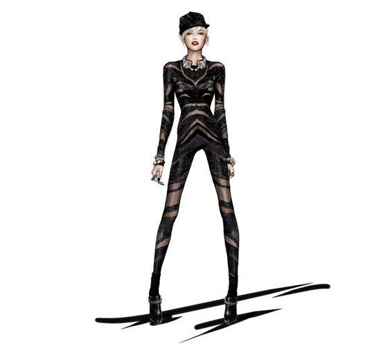 Miley Cyrus figurino Roberto Cavali Miley Cyrus figurino Roberto Cavali