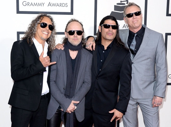 Kirk Hammett, Lars Ulrich, Robert Trujillo, James Hetfield, Metallica, Grammys Kirk Hammett, Lars Ulrich, Robert Trujillo, James Hetfield, Metallica, Grammys