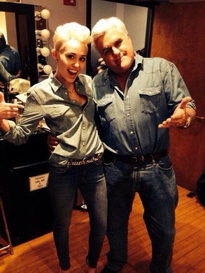 Miley Cyrus, Jay Leno, Twit Pic Miley Cyrus, Jay Leno, Twit Pic