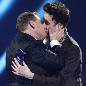 Nick Grimshaw, James Corden, Brit Awards Nick Grimshaw, James Corden, Brit Awards