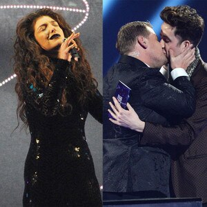 Lorde, Nick Grimshaw, James Corden, Bruno Mars Brit Awards Lorde, Nick Grimshaw, James Corden, Bruno Mars Brit Awards