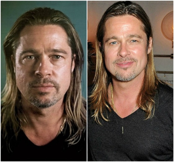 Brad Pitt sem maquiagem Brad Pitt sem maquiagem
