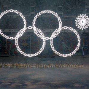 Olympic Ring Malfunction, Snowflake, Sochi Opening Ceremony Olympic Ring Malfunction, Snowflake, Sochi Opening Ceremony