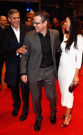 George Clooney, Matt Damon, Luciana Barroso George Clooney, Matt Damon, Luciana Barroso