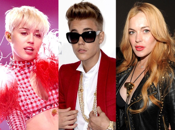Miley Cyrus, Justin Bieber, Lindsay Lohan Miley Cyrus, Justin Bieber, Lindsay Lohan